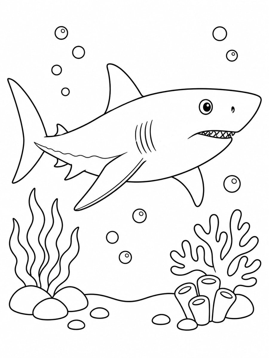 Coloriage requin réaliste