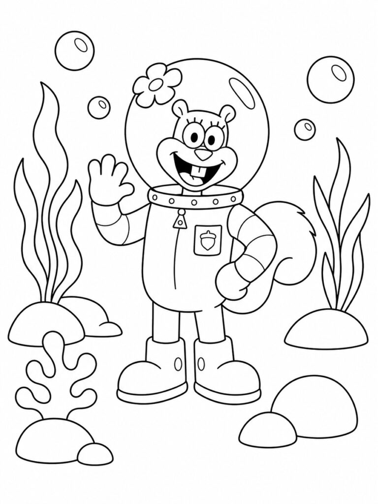 Sandy Écureuil Coloriage Sandy Écureuil