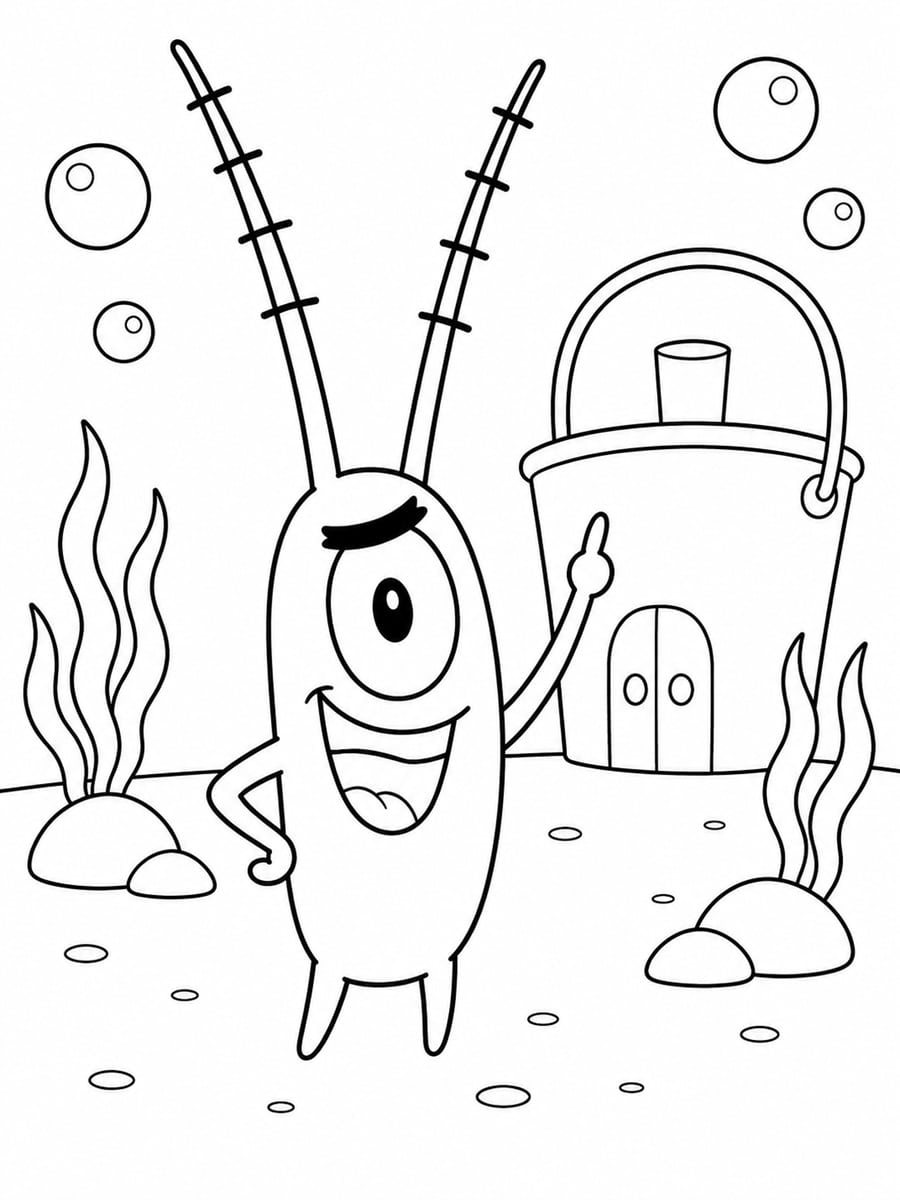 Coloriage Sheldon Plankton
