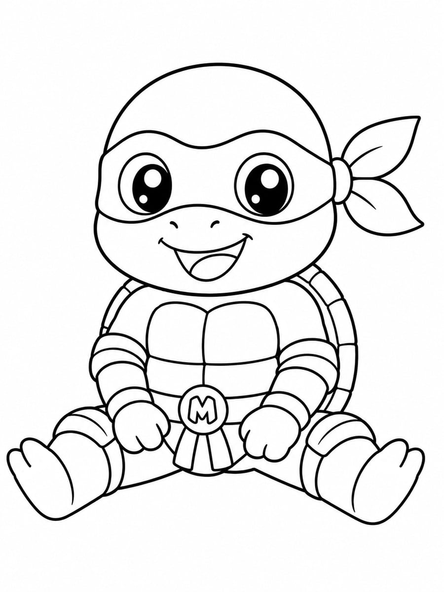 Coloriage Tortue Ninja kawaii