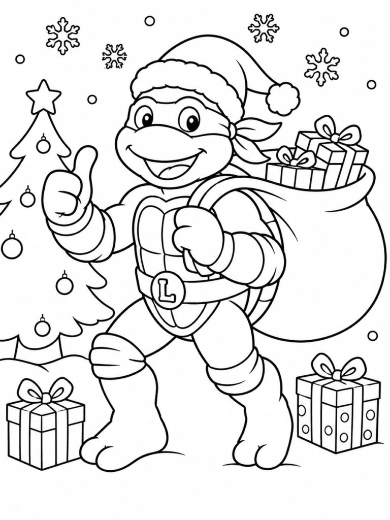Tortues Ninja Noël Coloriage Tortues Ninja Noël