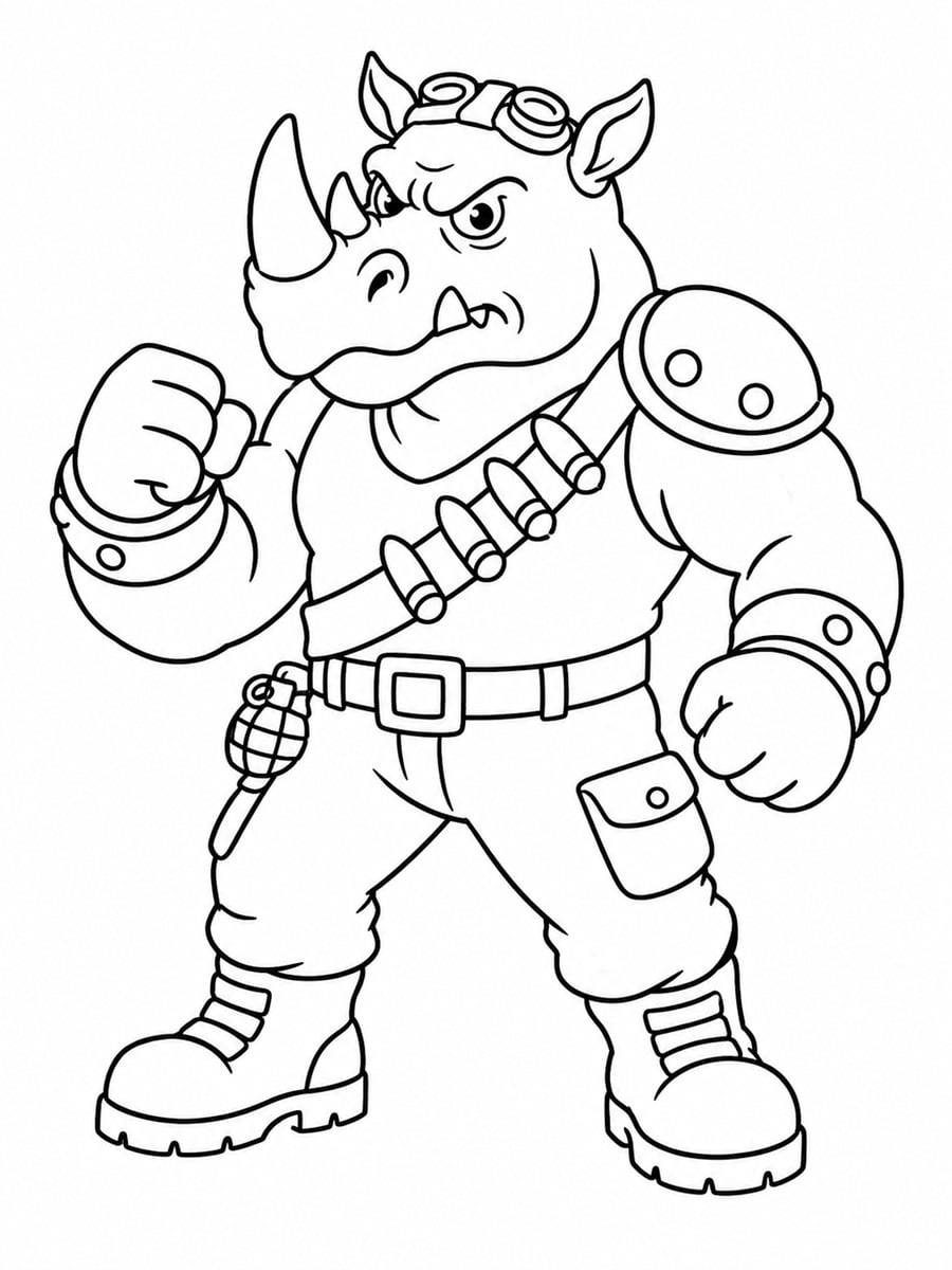 Coloriage Tortues Ninja Rocksteady