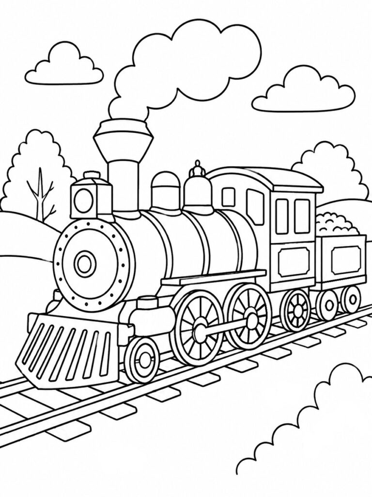 Coloriage train ancien