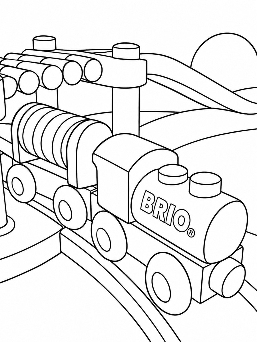 Coloriage train Brio