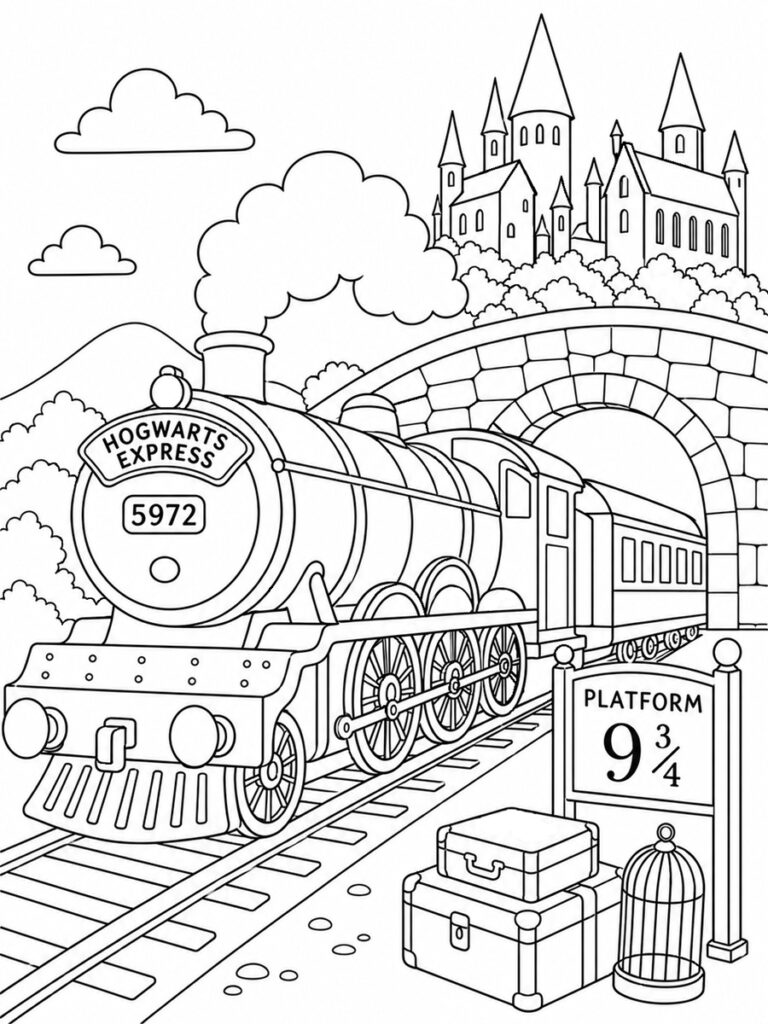 Coloriage train Harry Potter