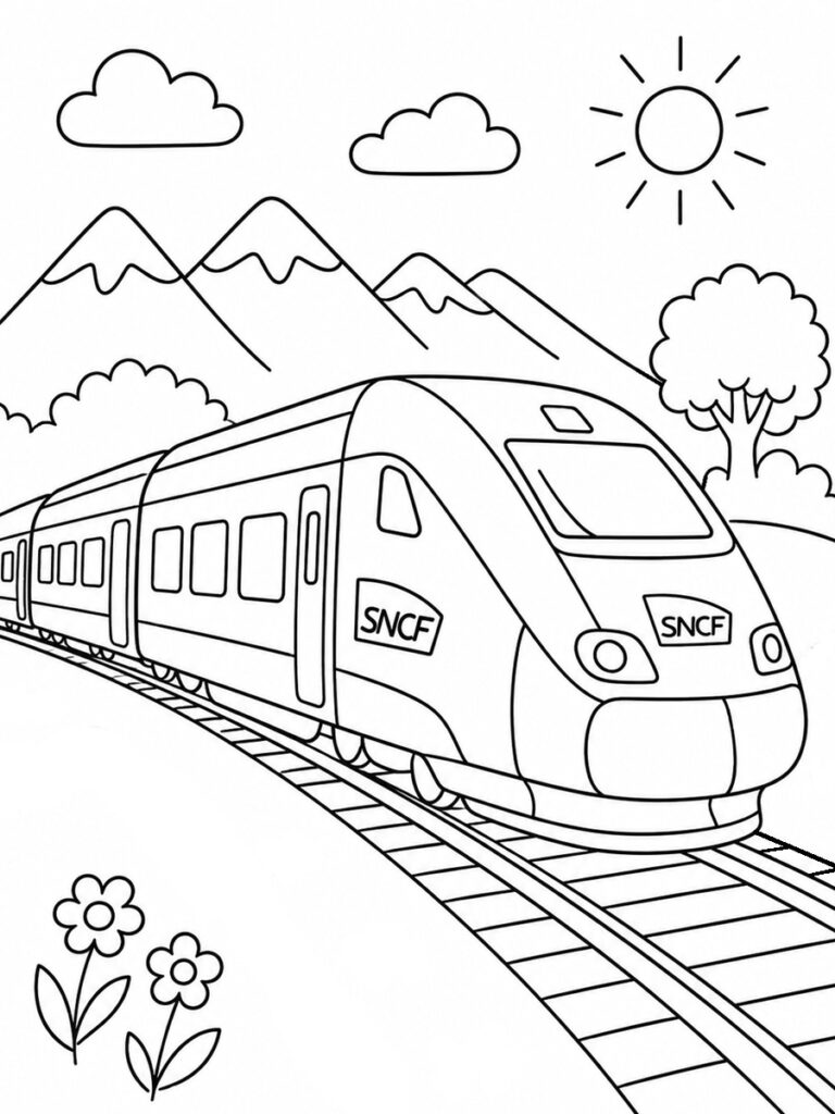 Coloriage train SNCF