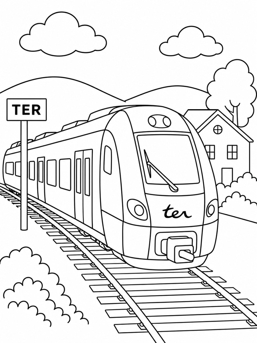 Coloriage train TER