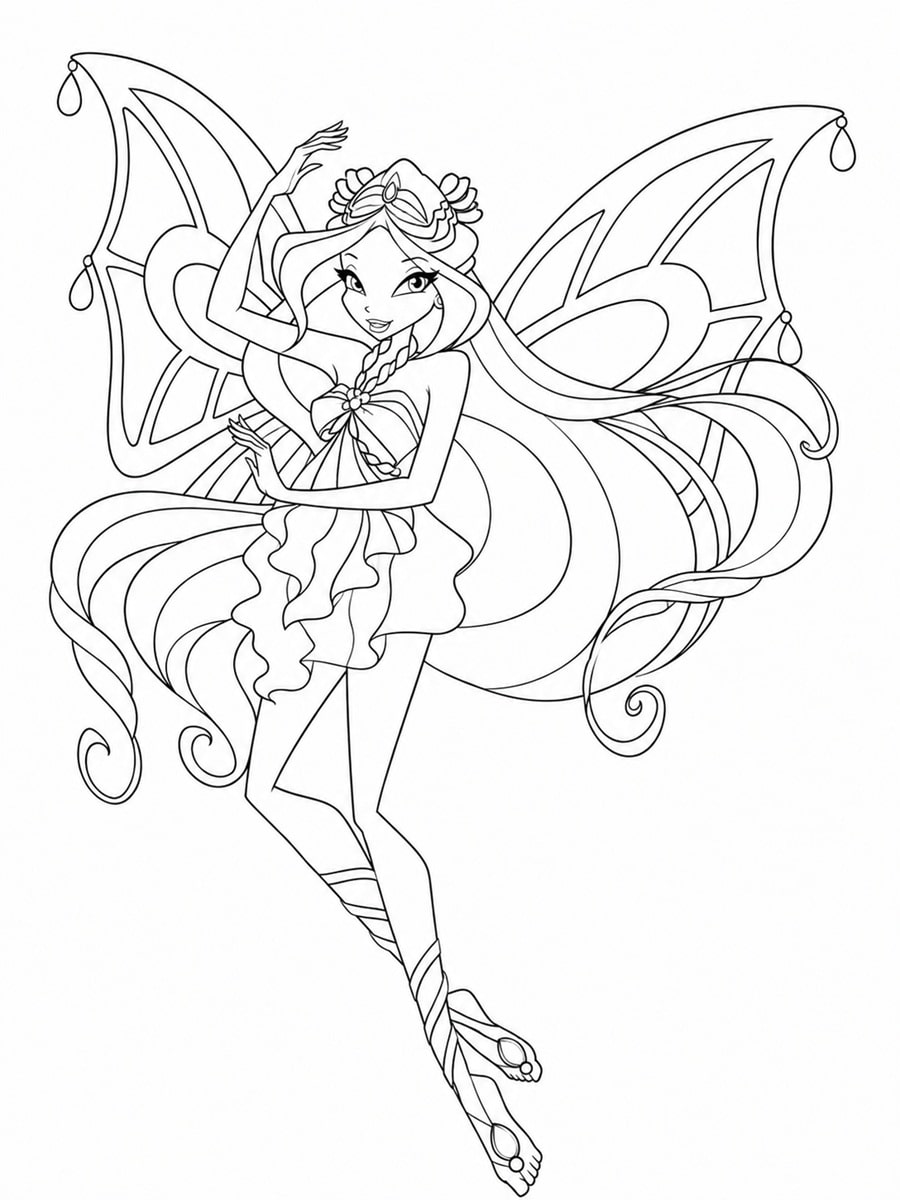 Coloriage Winx Flora Enchantix