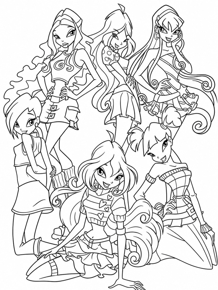 Coloriage Winx groupe