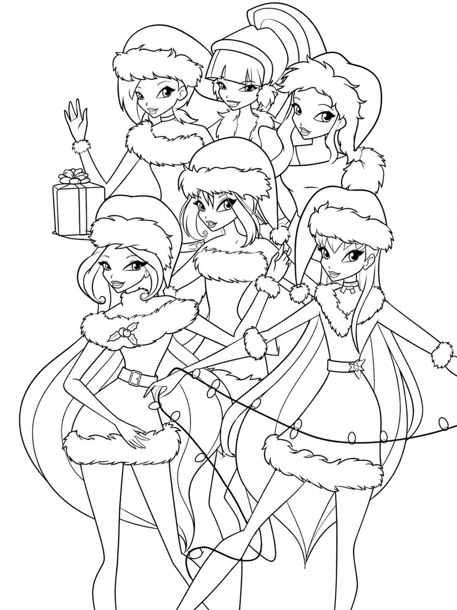 Coloriage Winx Noël