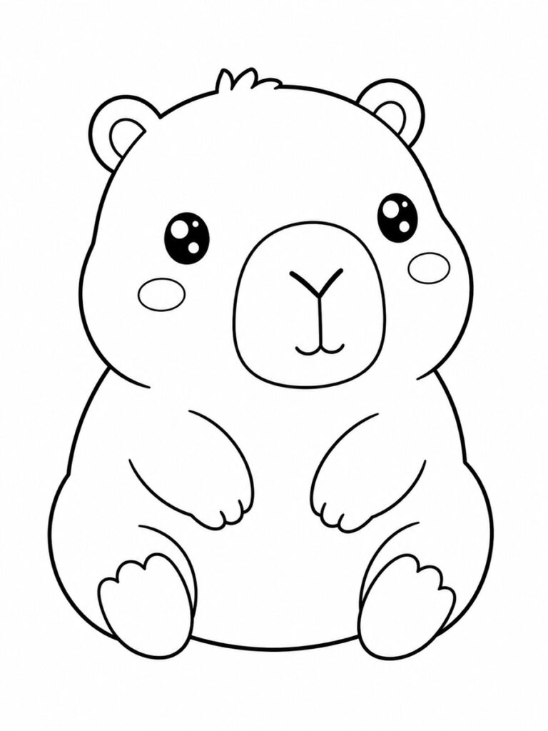 Bébé capybara Coloriage bébé capybara