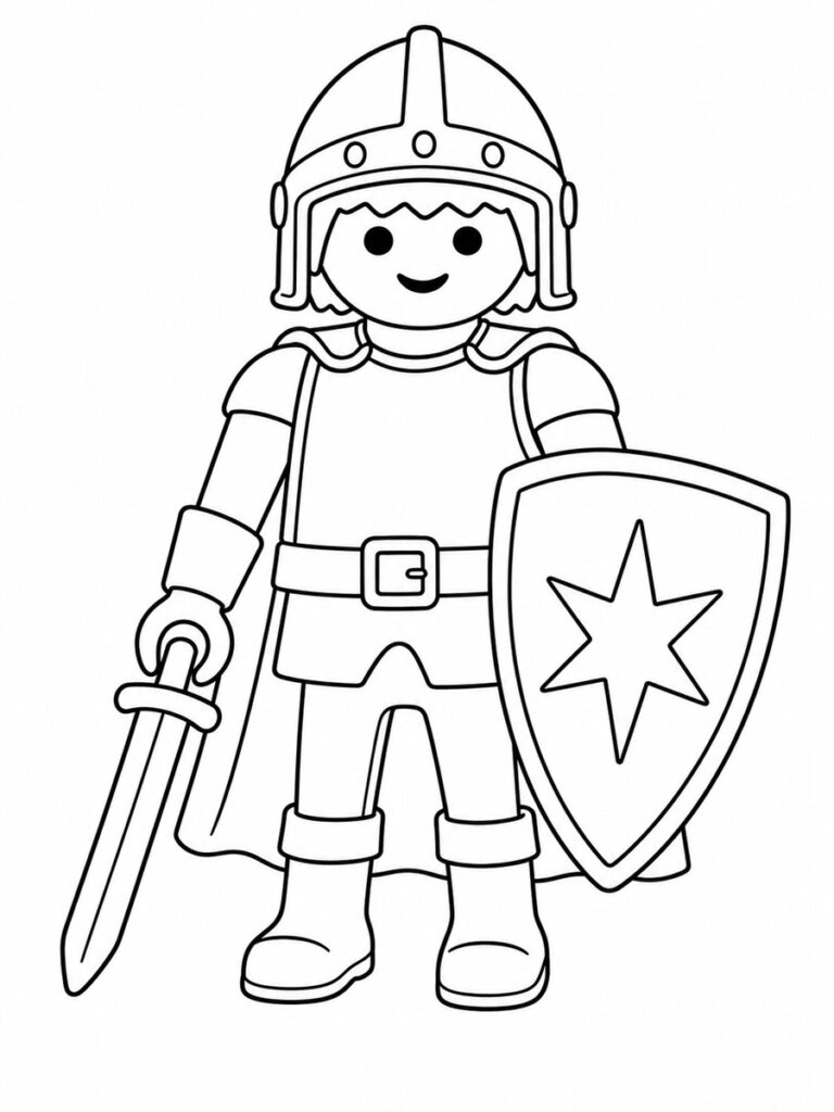 Coloriage chevalier Playmobil