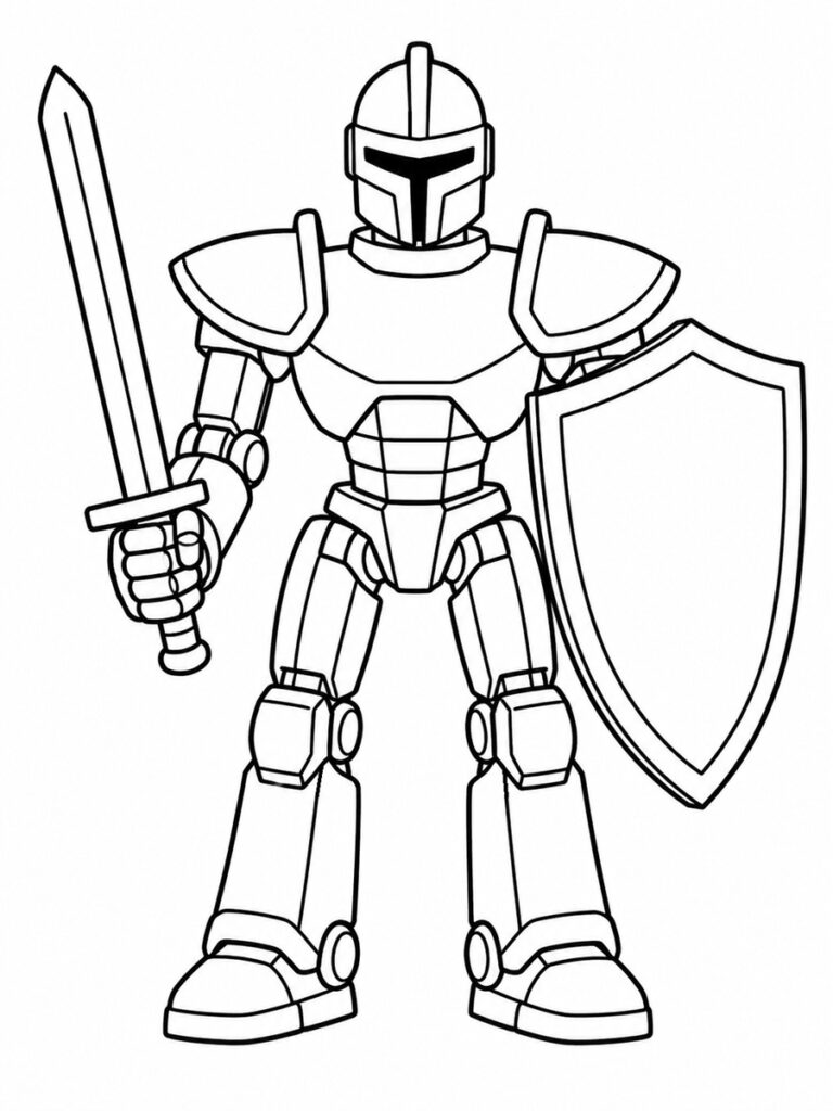 Coloriage robot chevalier