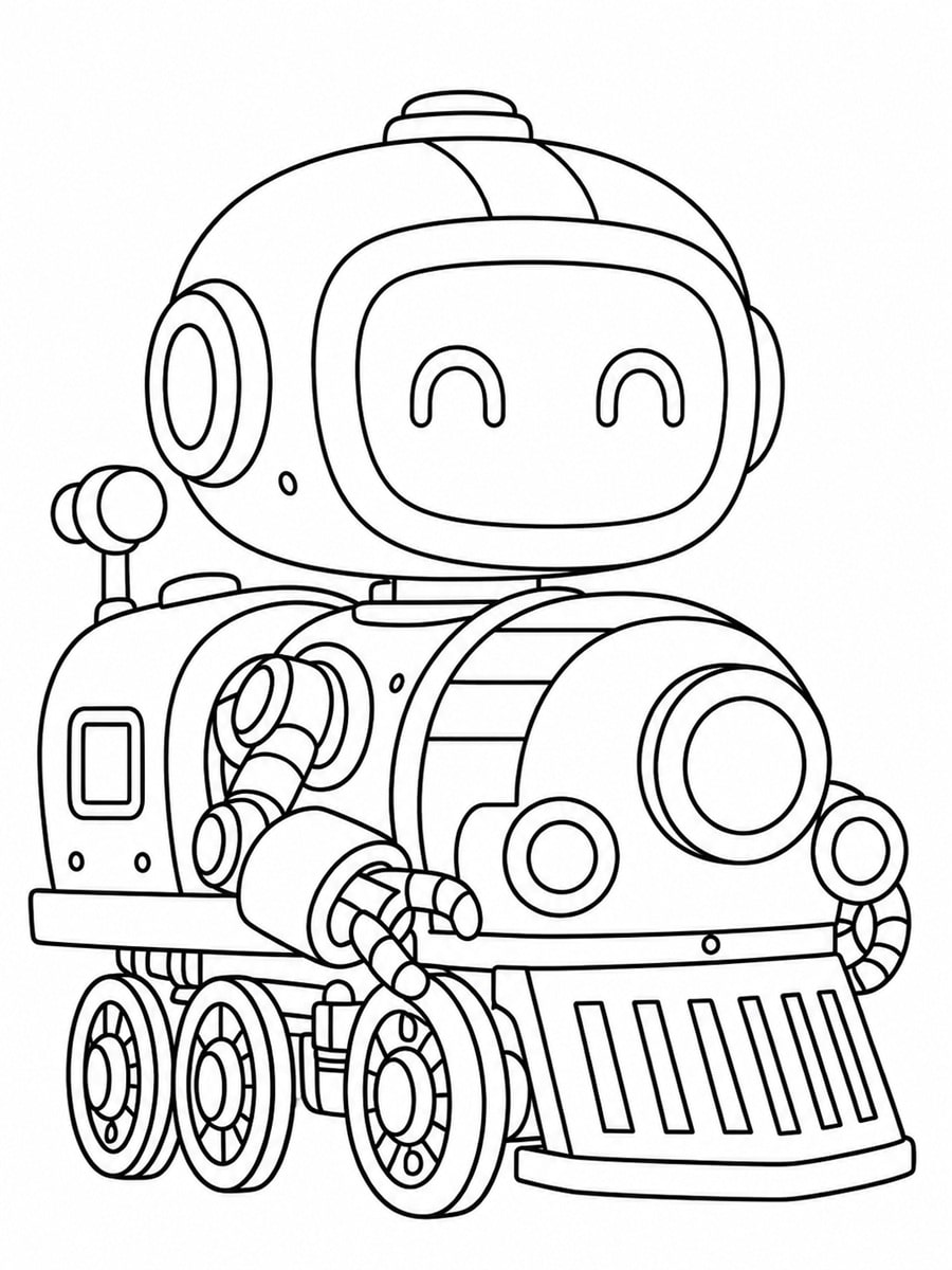 Coloriage robot train