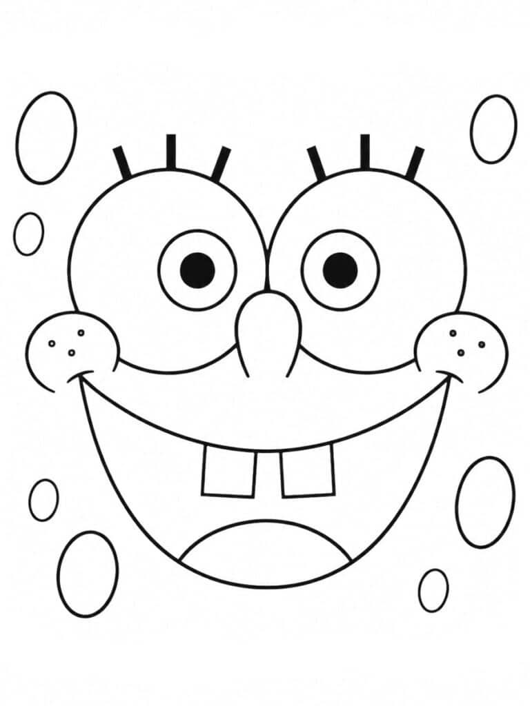 Tête de Bob l'éponge Coloriage tête de Bob l'éponge
