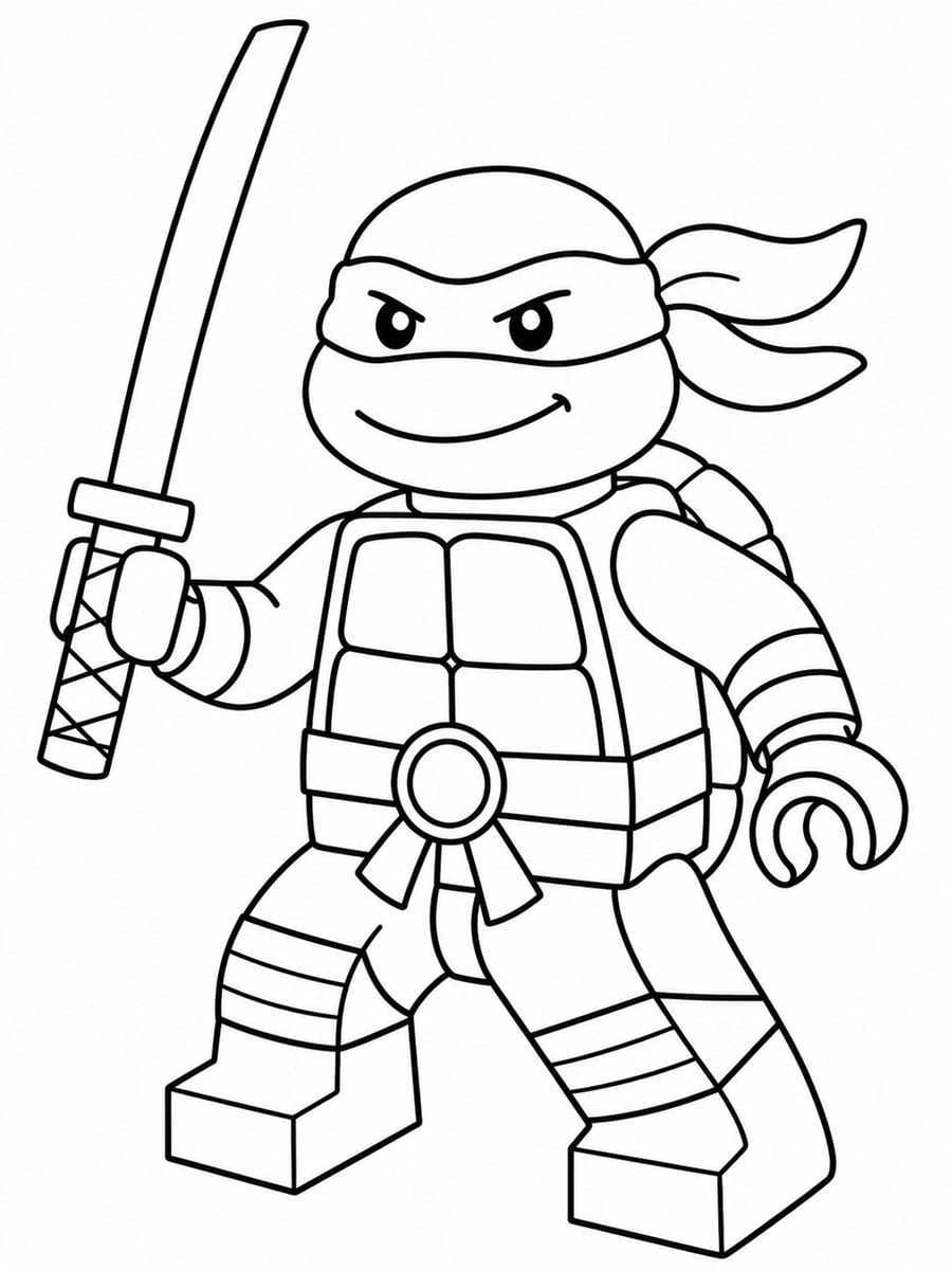 Coloriage Tortue Ninja LEGO