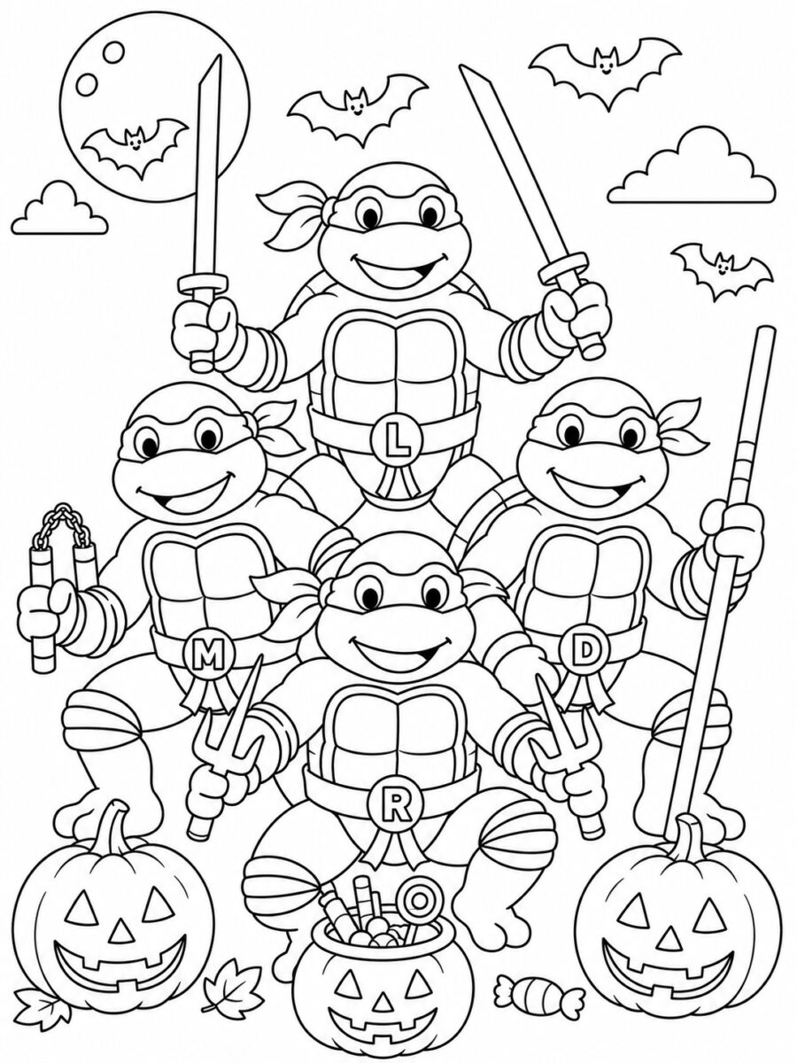 Coloriage Tortues Ninja Halloween