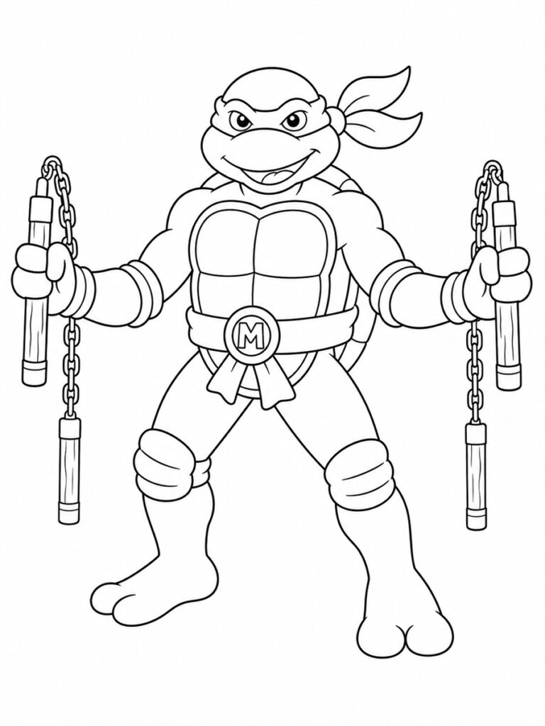 Michelangelo Coloriage Tortues Ninja Michelangelo