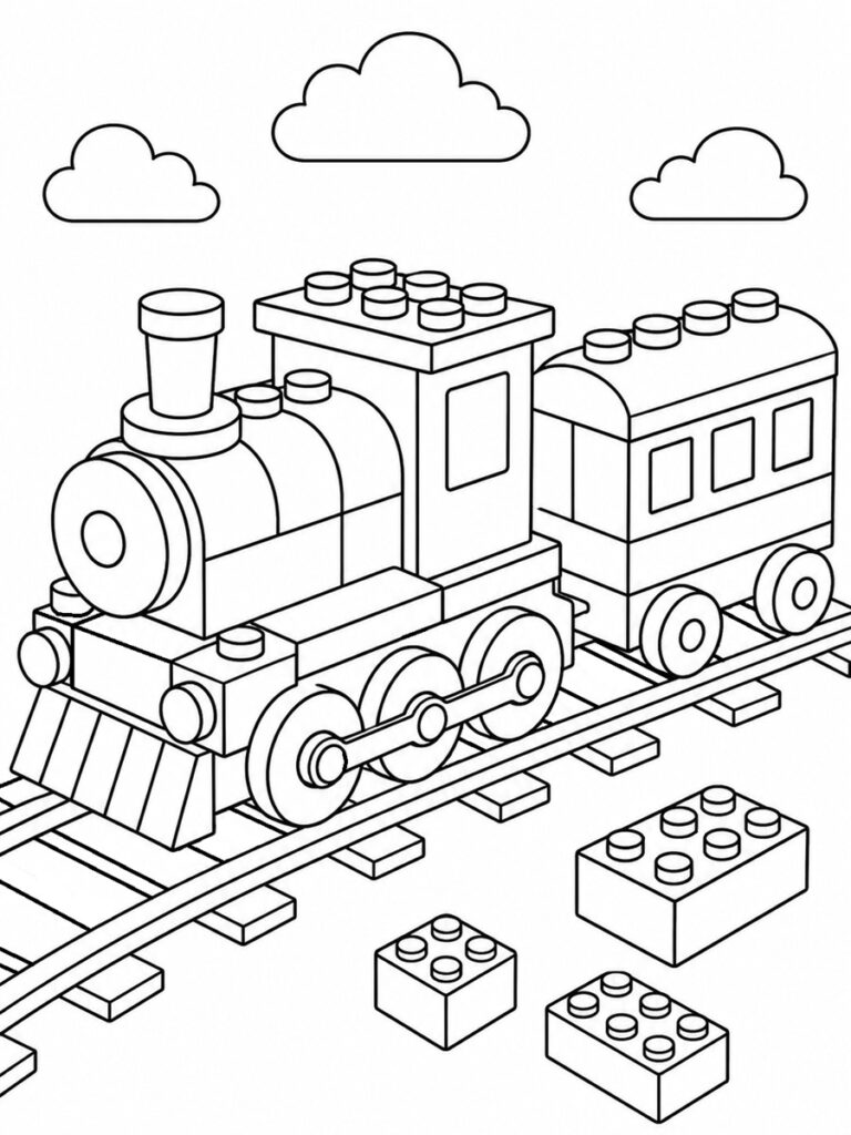 Coloriage train LEGO