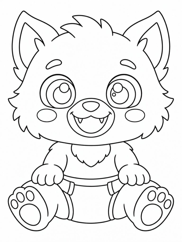Bébé loup-garou Coloriage bébé loup-garou