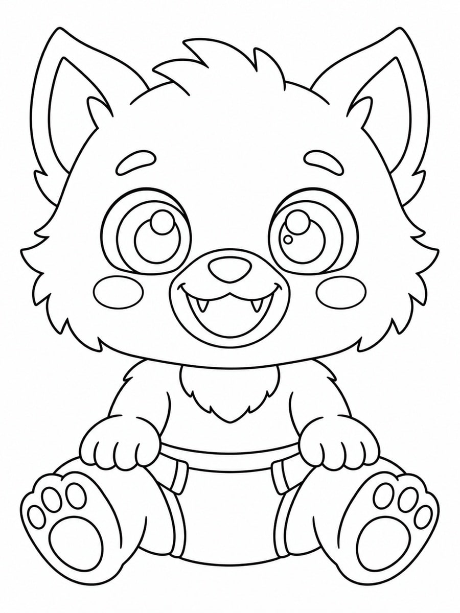 Coloriage bébé loup-garou