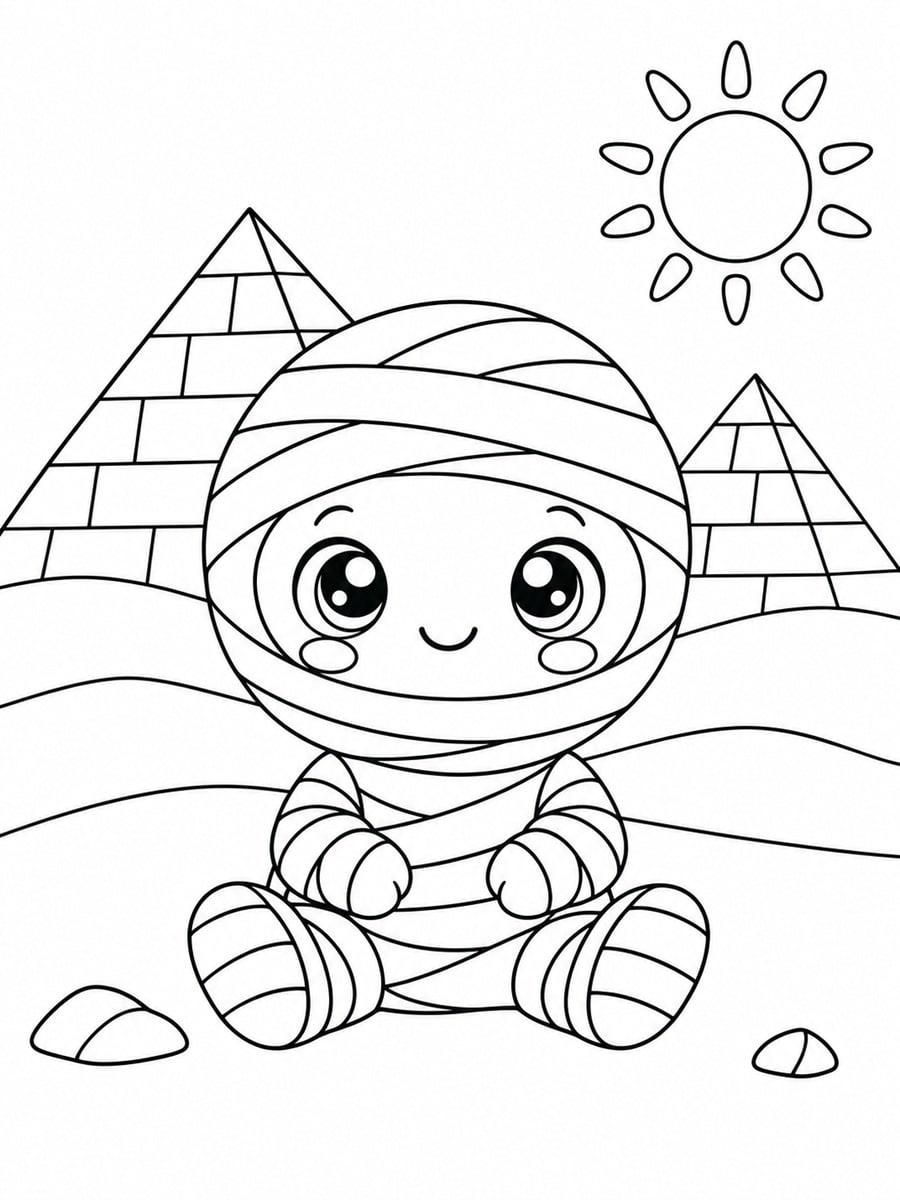 Coloriage bébé momie