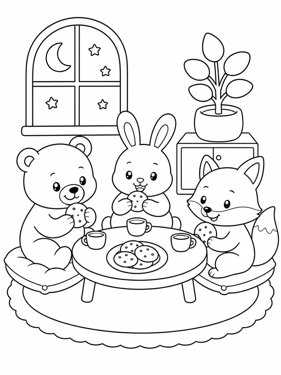 Coloriage cosy animaux