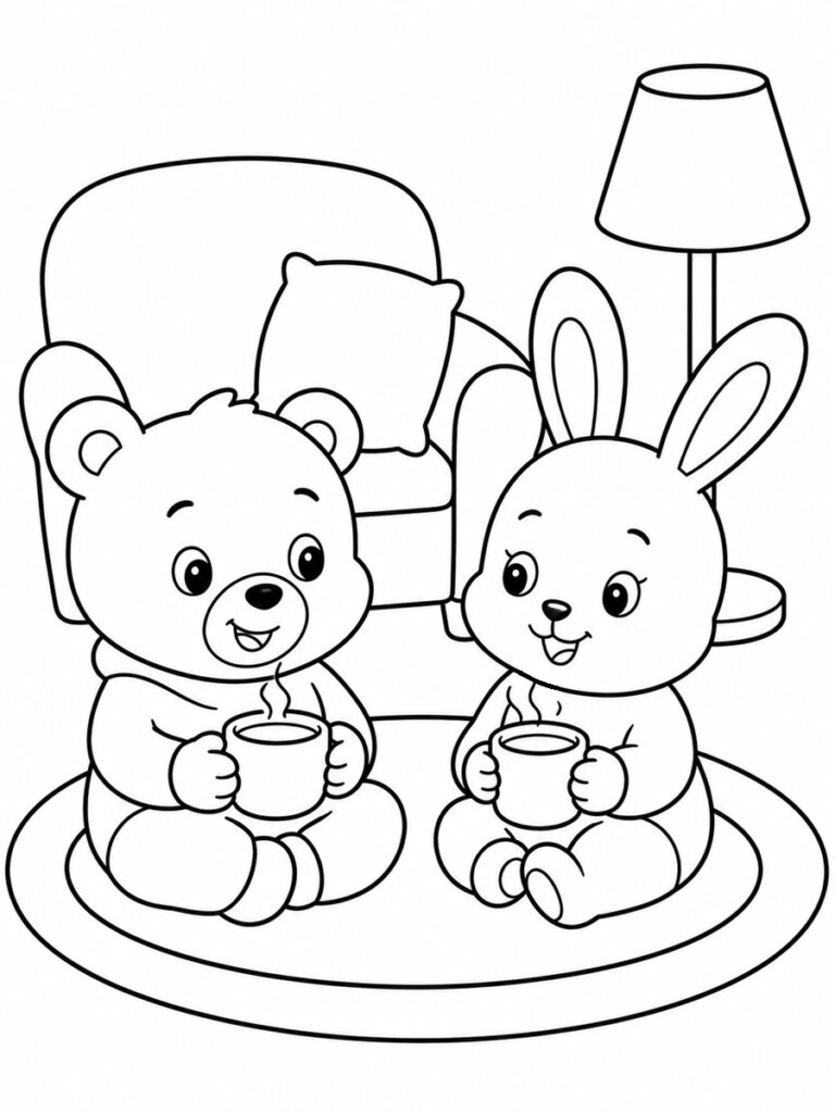 Cosy friends Coloriage cosy friends
