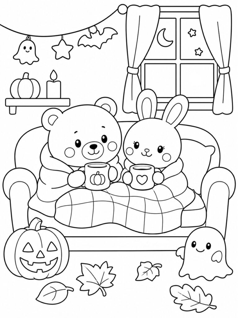 Cosy Halloween Coloriage cosy Halloween