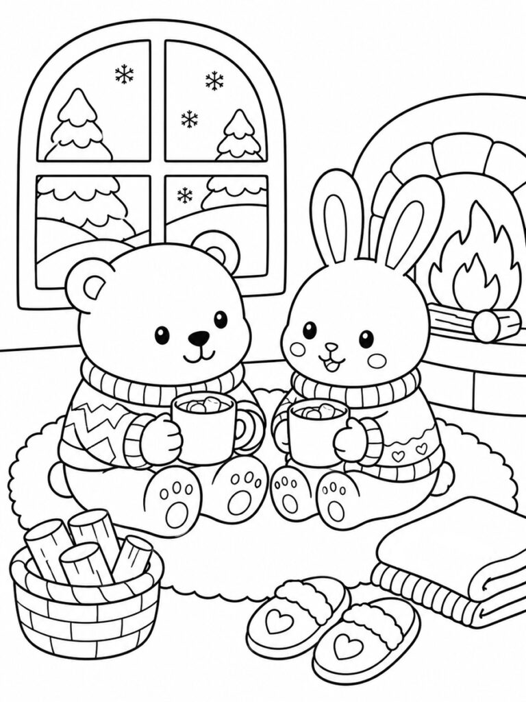 Cosy hiver Coloriage cosy hiver