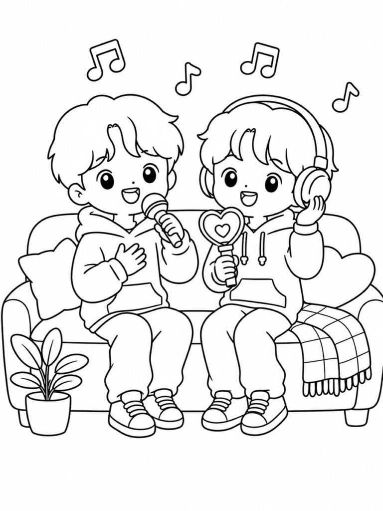 Coloriage cosy kpop