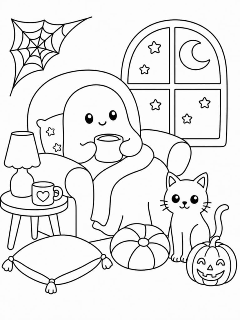 Cosy spooky Coloriage cosy spooky