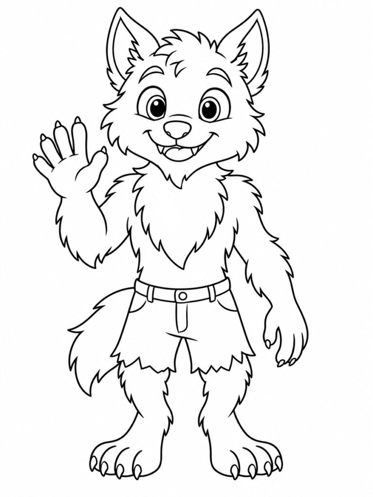 Coloriage loup garou gentil