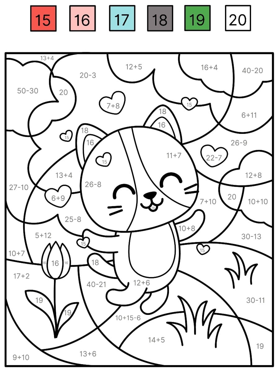 Coloriage magique CE1 calcul