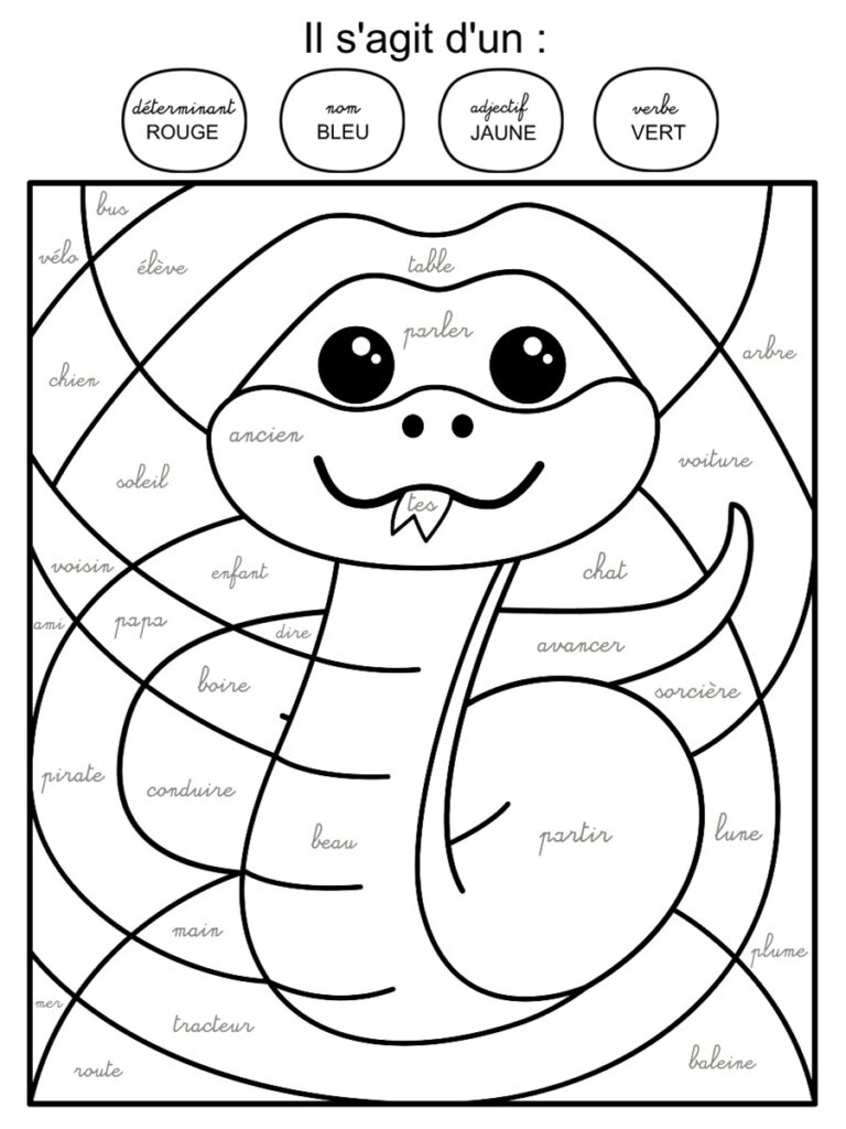 Coloriage magique CE1 grammaire