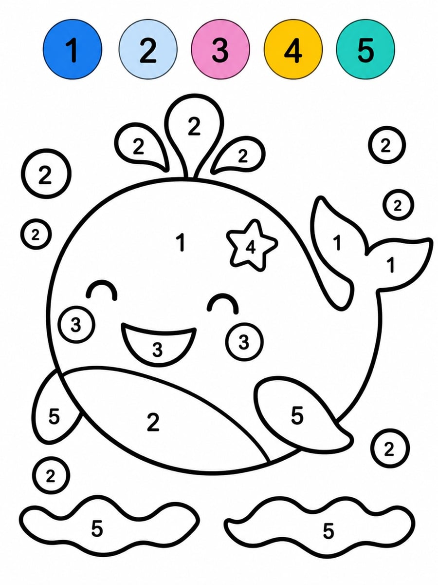 Coloriage magique maternelle 1 à 5