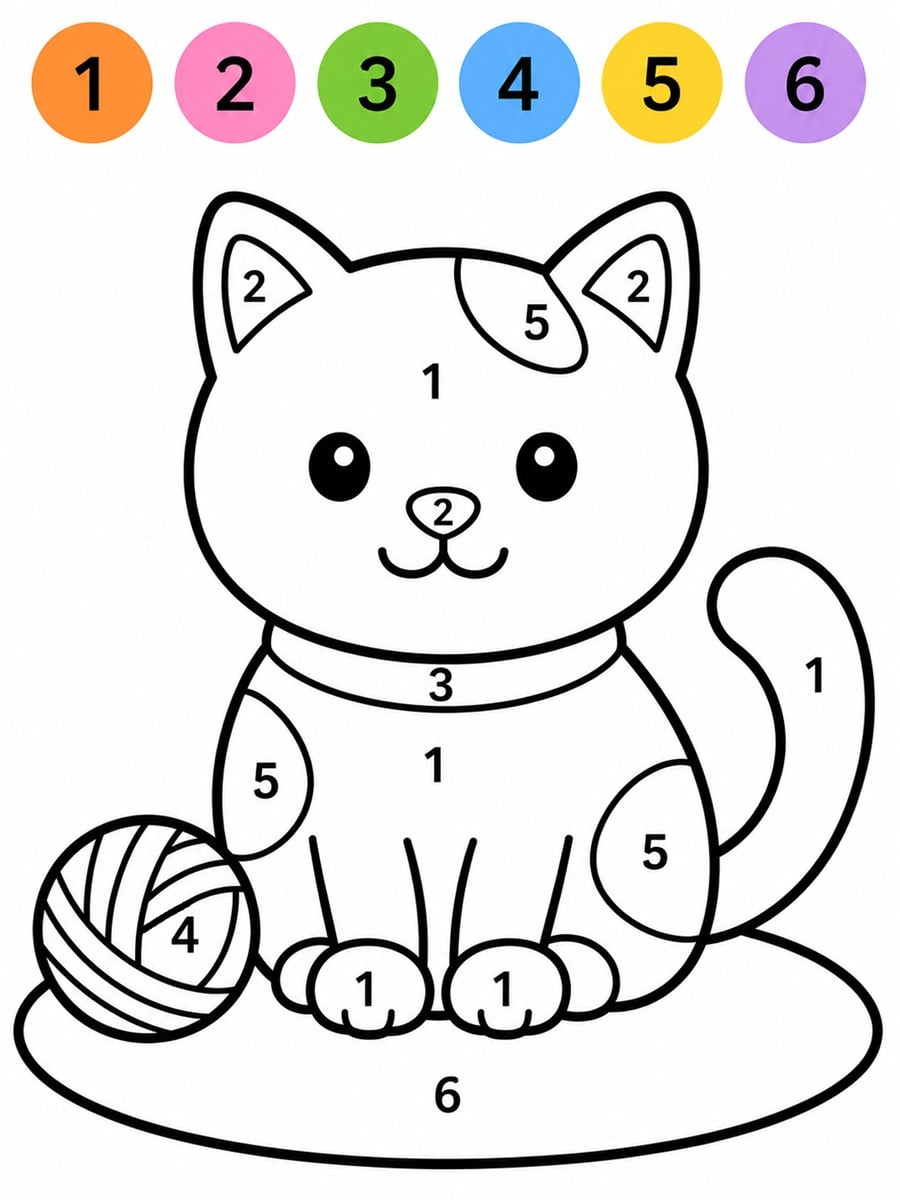 Coloriage magique maternelle 1 à 6