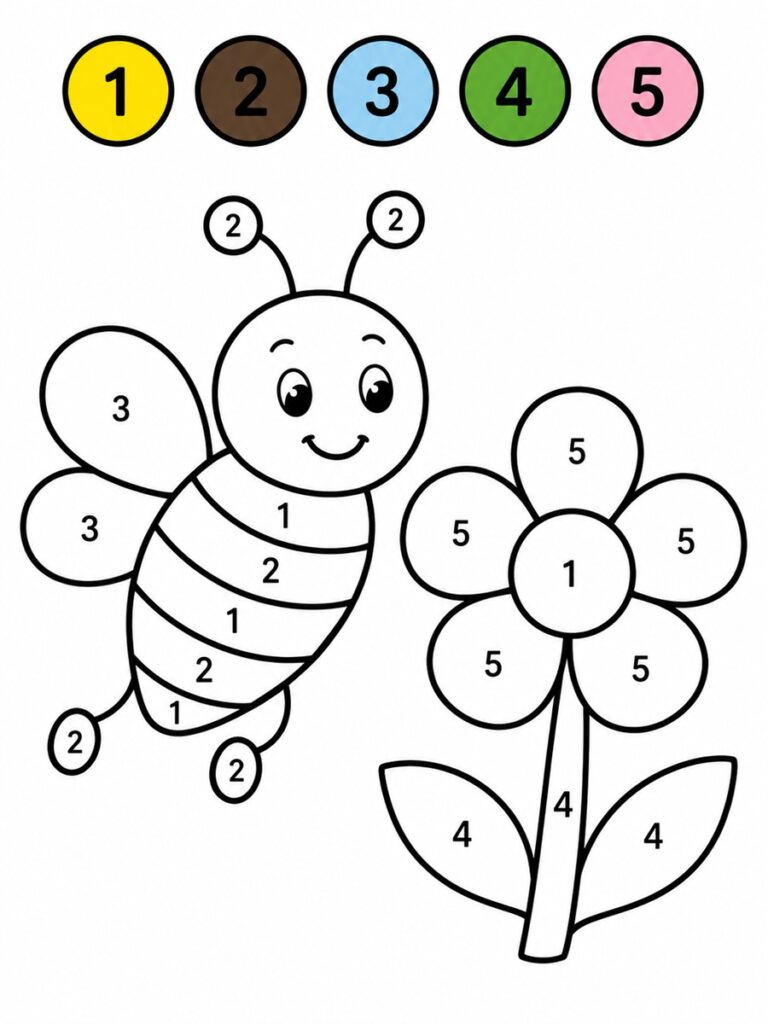 Abeille magique maternelle Coloriage magique maternelle abeille
