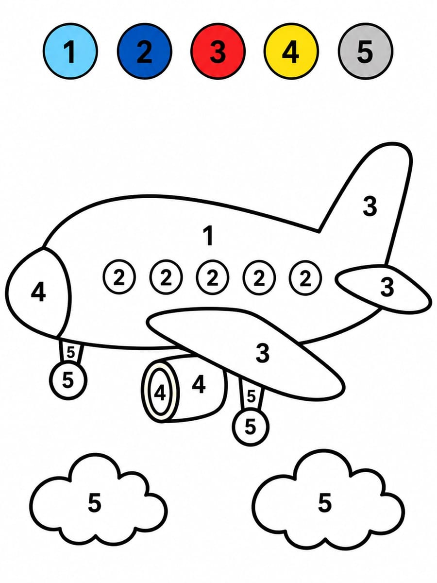 Coloriage magique maternelle avion
