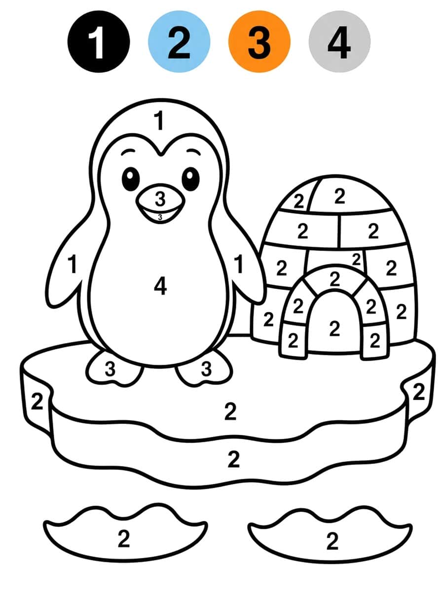 Coloriage magique maternelle banquise