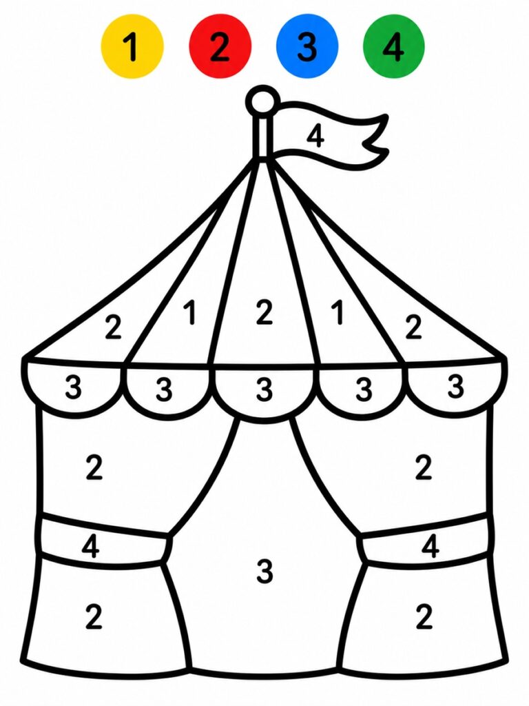 Cirque magique maternelle Coloriage magique maternelle cirque