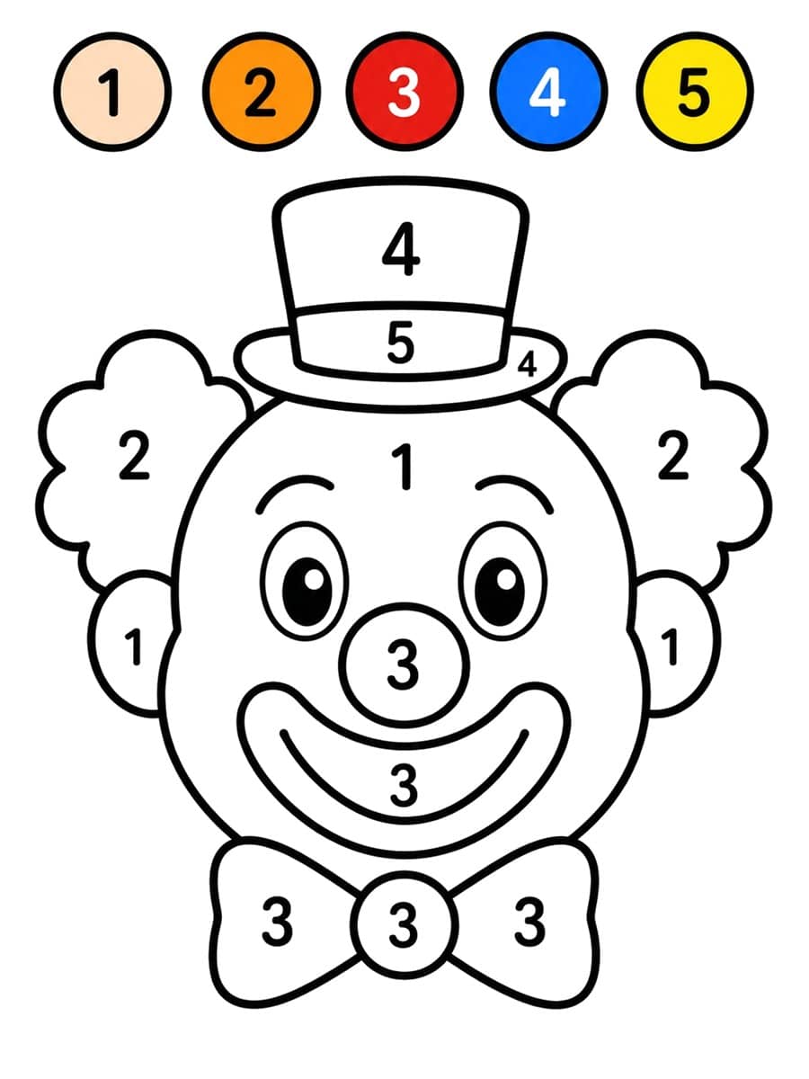 Coloriage magique maternelle clown