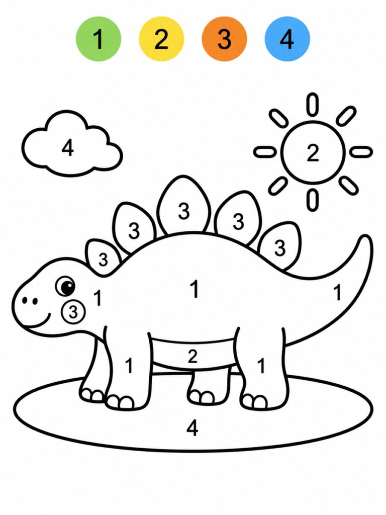 Dinosaure magique maternelle Coloriage magique maternelle dinosaure