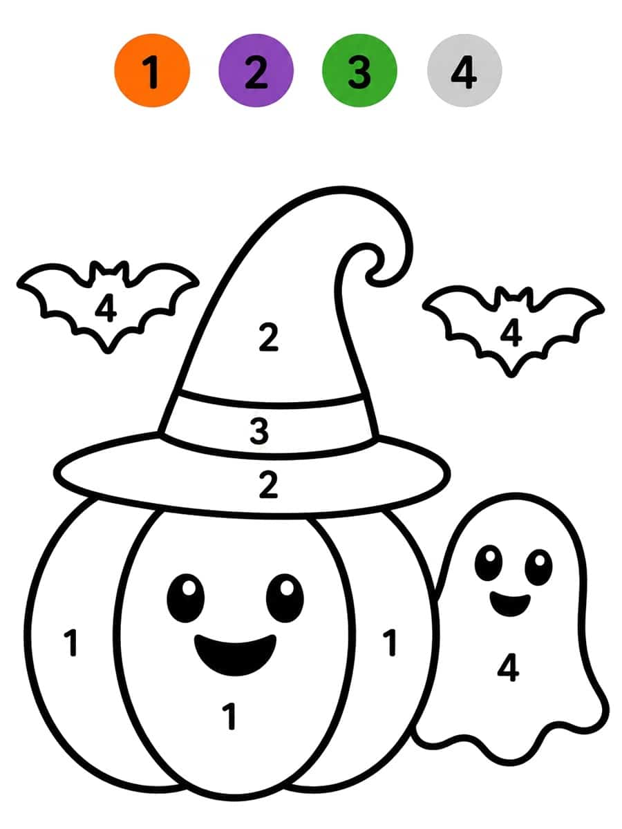 Coloriage magique maternelle Halloween