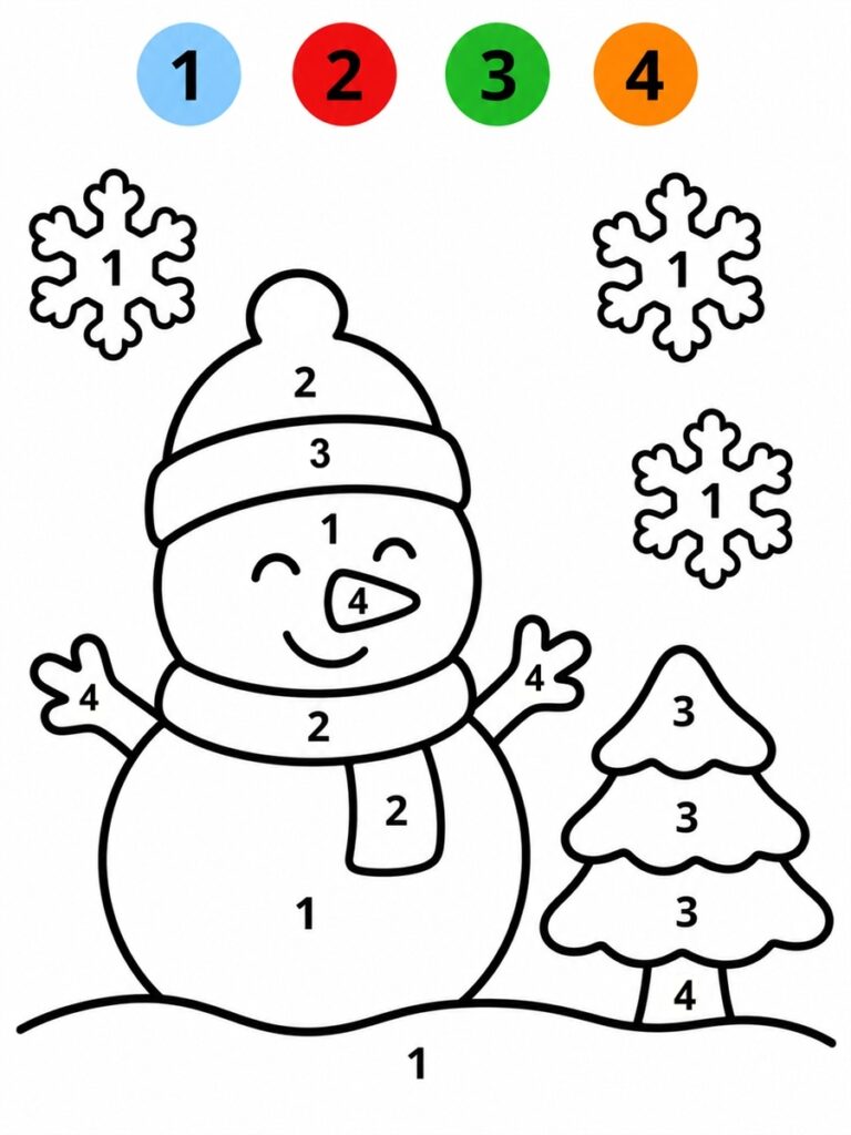 Hiver magique maternelle Coloriage magique maternelle hiver