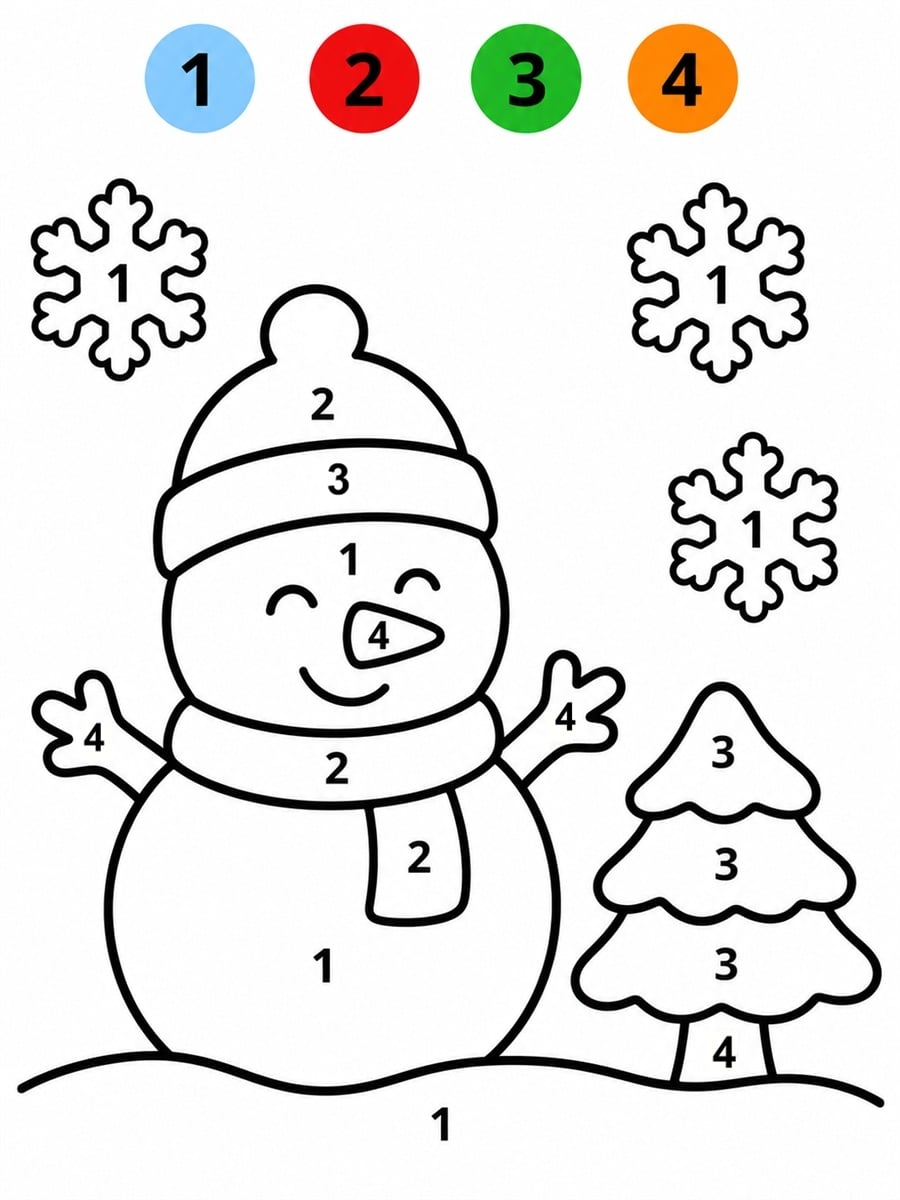 Coloriage magique maternelle hiver
