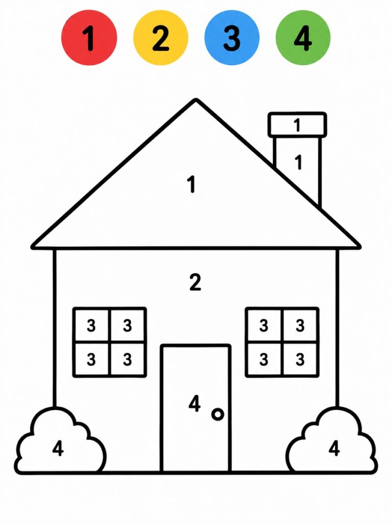 Coloriage magique maternelle maison