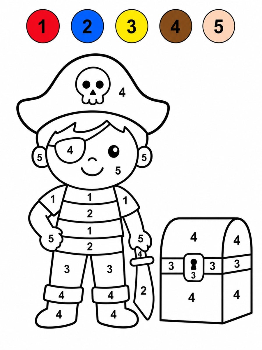 Coloriage magique maternelle pirate
