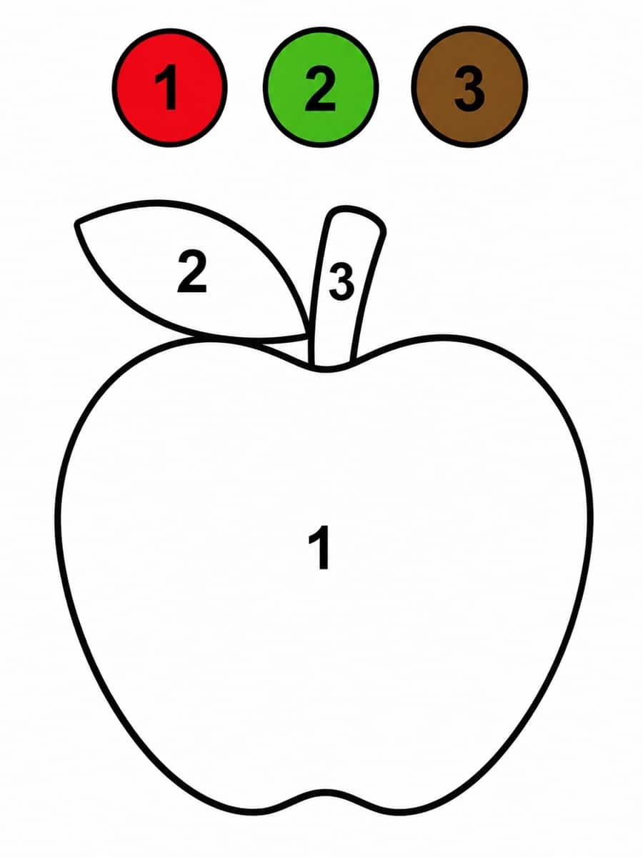 Coloriage magique maternelle pomme