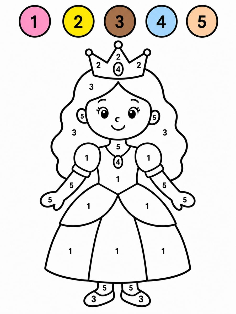 Coloriage magique maternelle princesse